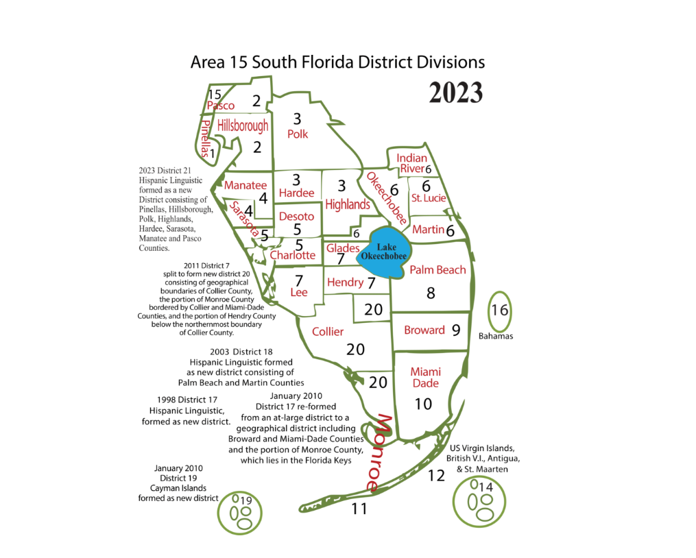 Mapa Distritos Área 15 Florida Sur